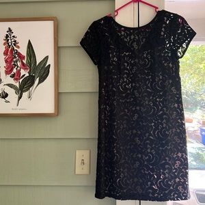 Ann Taylor Loft Lace Mini Dress Tie Back 0P